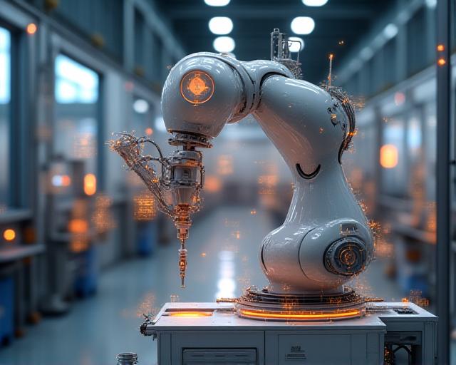Industrial robotic arm and digital overlay