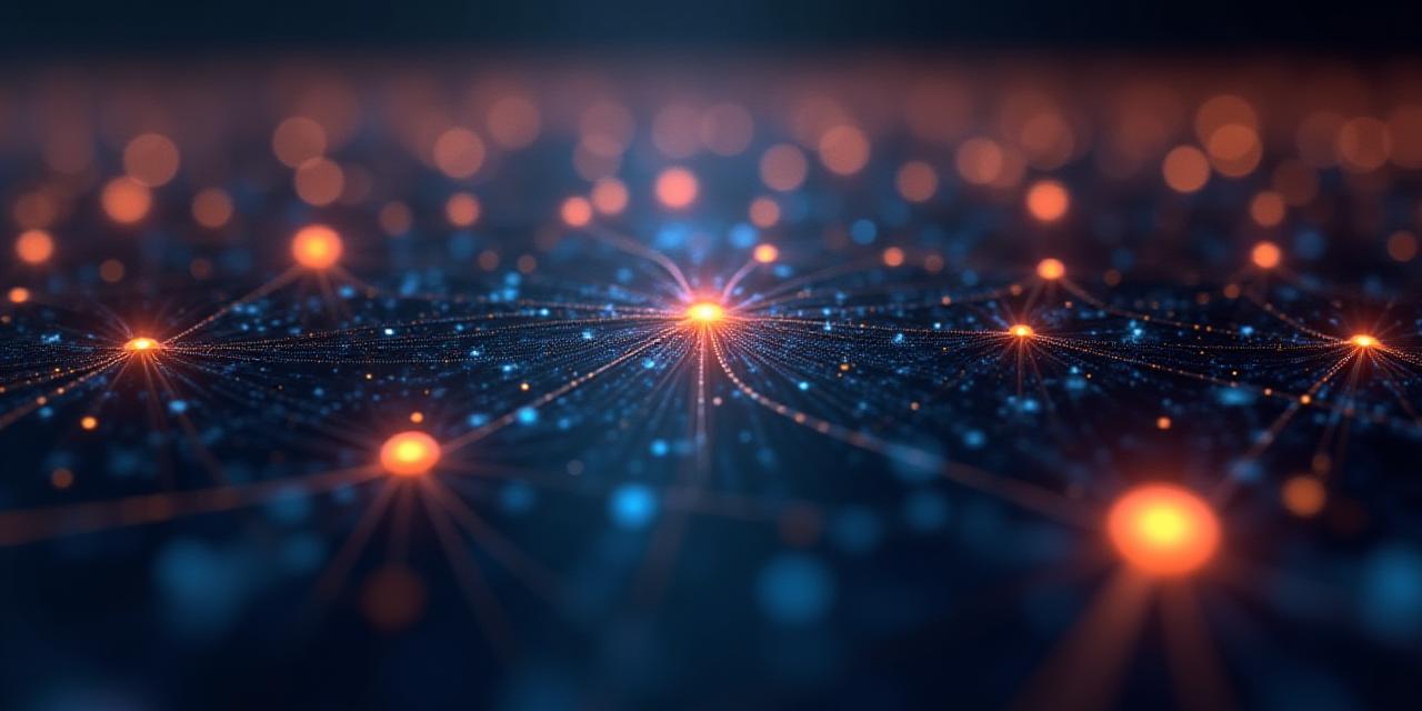 Abstract visualization of neural networks and data flows